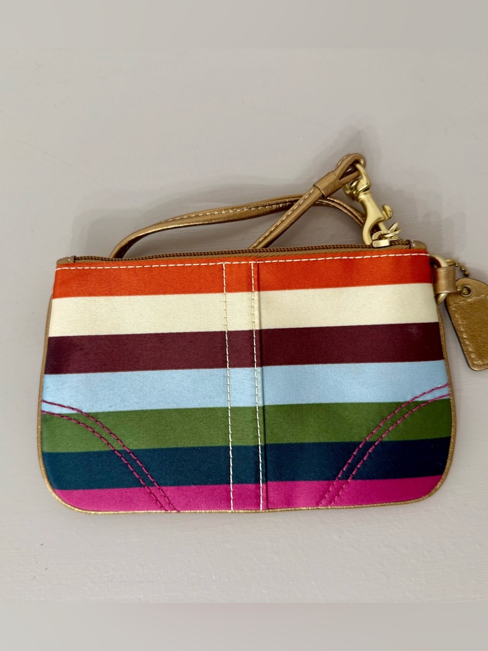 Coach Multicolor Stripe Wristlet Pouch - Picture 2 of 2